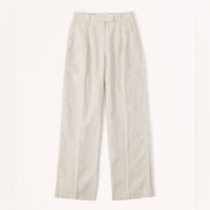 Abercrombie Premium Linen Tailored Pant 31 Long Light Tan